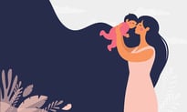 Graphic of mother and child