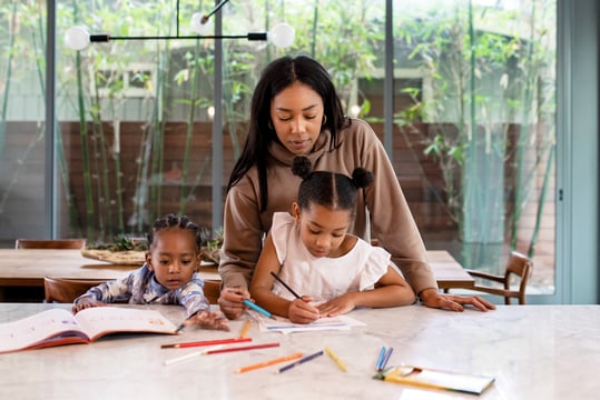 mom homeschooling