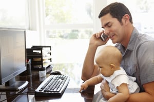 Dad working from home