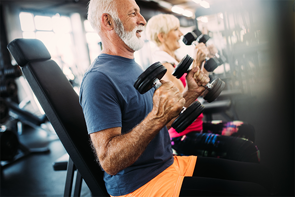 Older couple exercising