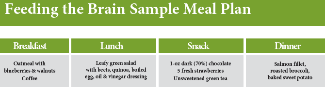 Feeding the brain sample meal plan