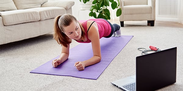 woman doing a plank