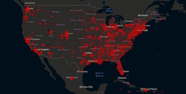 COVID case map