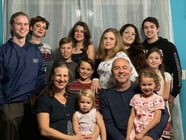 Large happy family posed for a family picture
