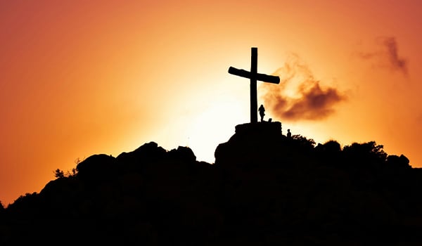 Cross in the sunset
