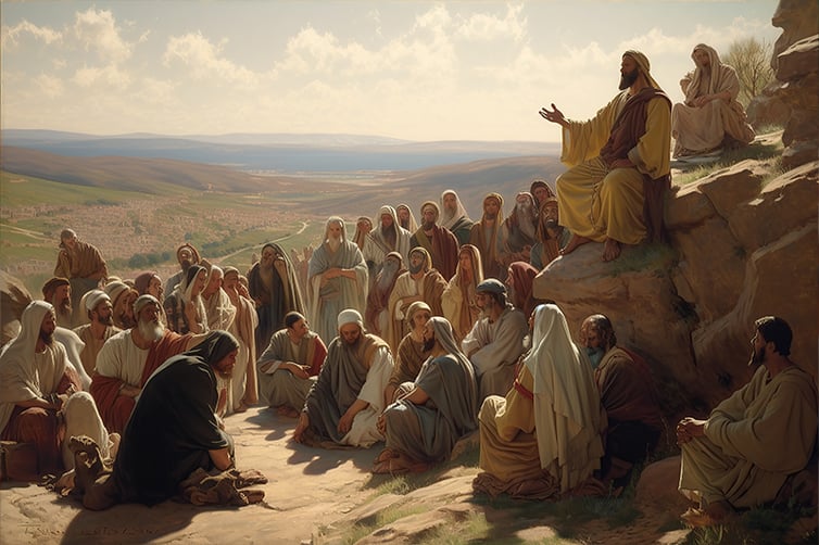 Jesus teaching the people