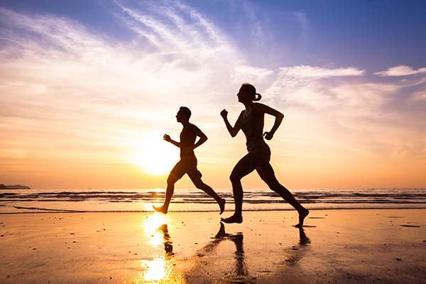 Running on the beach