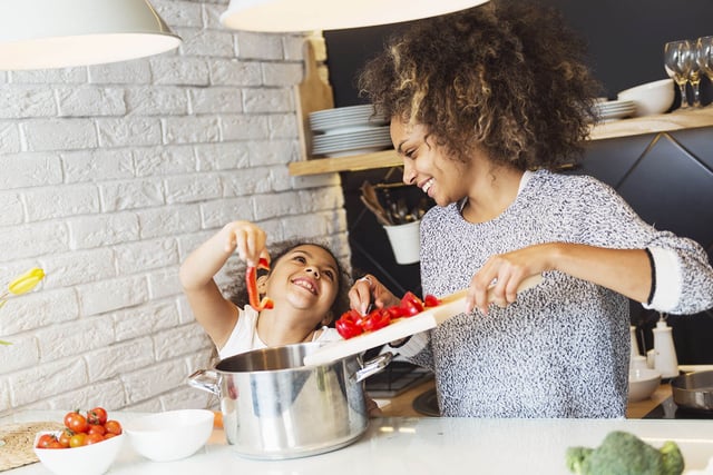 Cooking with mom