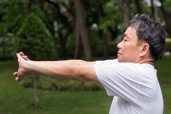 Man stretching