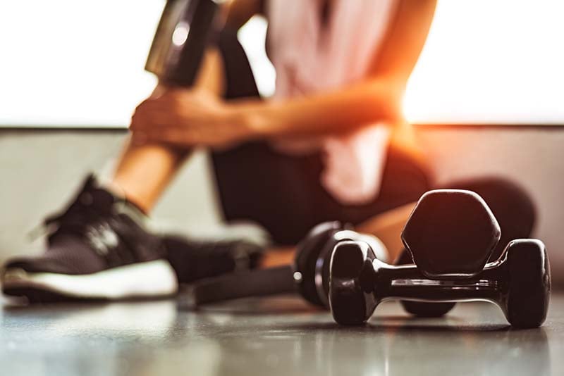 Woman in the gym working out