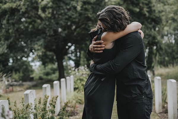 Couple consoling each other