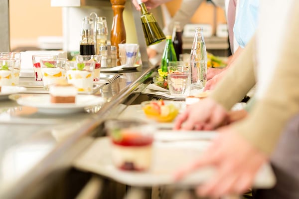 Food at a buffet