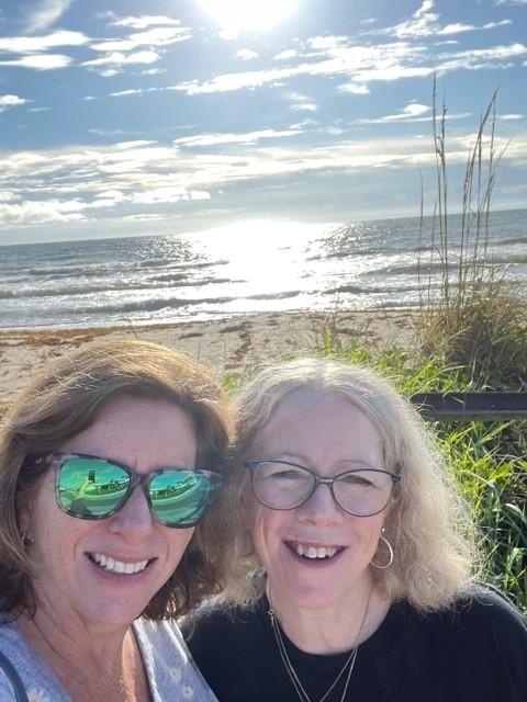 Dawn and Aunt Jamie at the beach