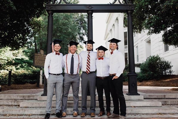 Kevin and friends at graduation