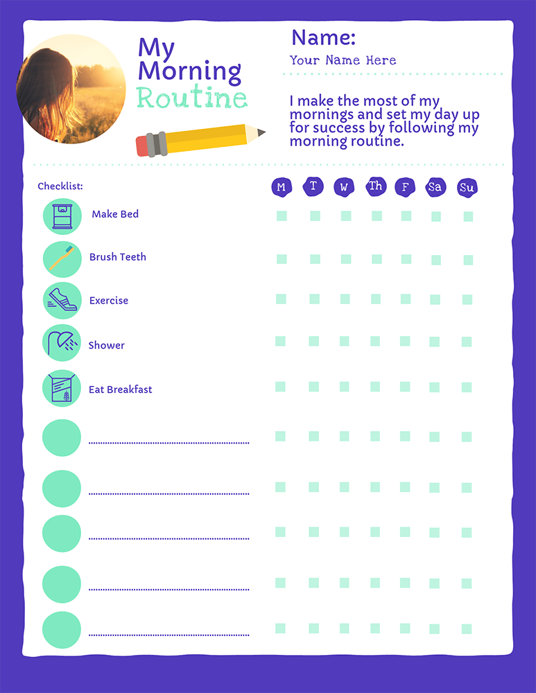 Exercise Chart For Kids