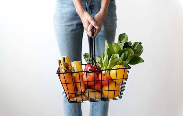 Basket of fruits and veggies