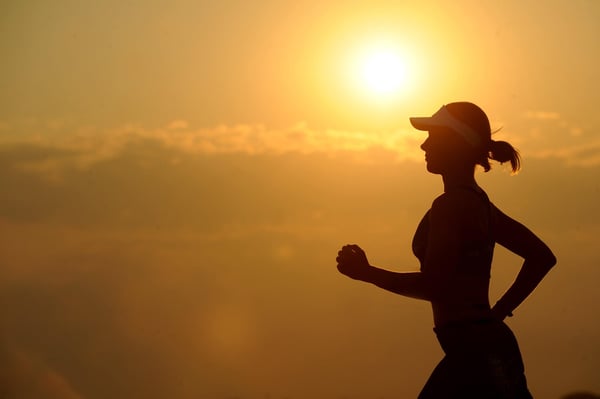 Woman exercising in heat