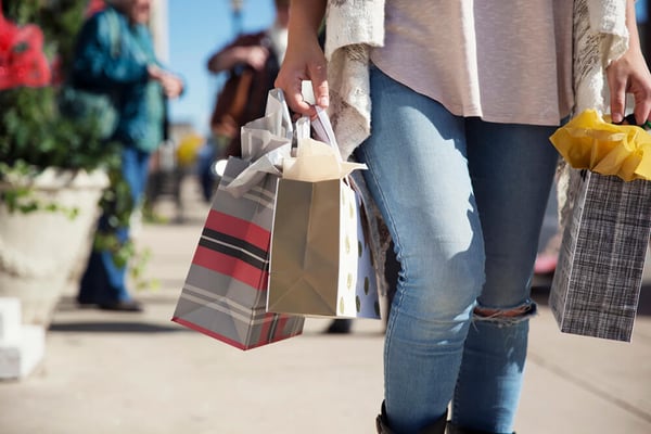 Woman shopping during the holidays