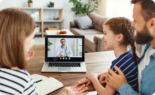 Family at a Telehealth Visit