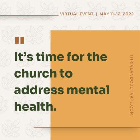 image with words "it's time for the church to address mental health"
