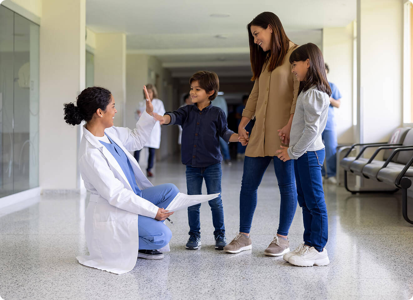 Christian homeschool family getting health care.