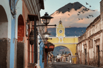 Photo taken in city of Guatemala with Volcano in the back