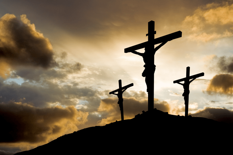 3 men on a cross