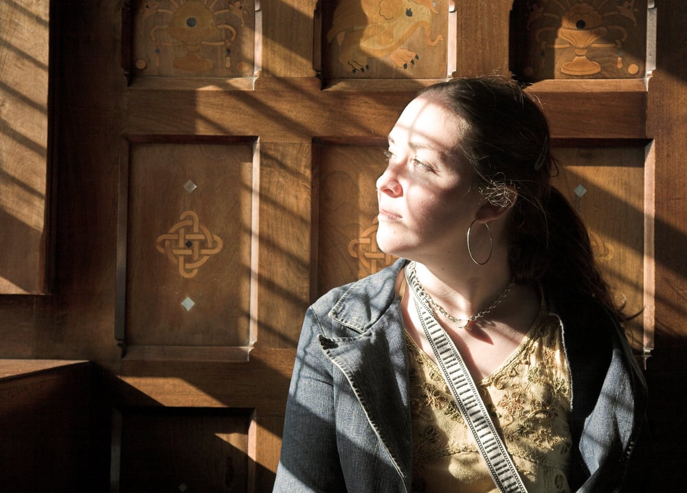 beautiful girl with a pensive expression