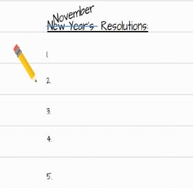 checklist with november resolutions written on top