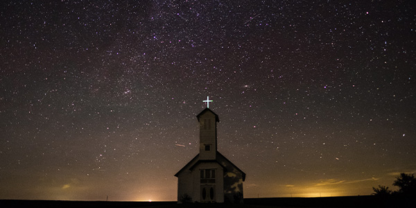 church with stars 