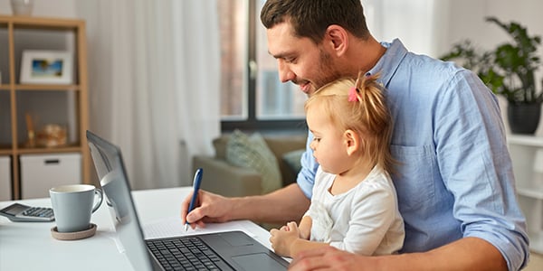 dad working from home