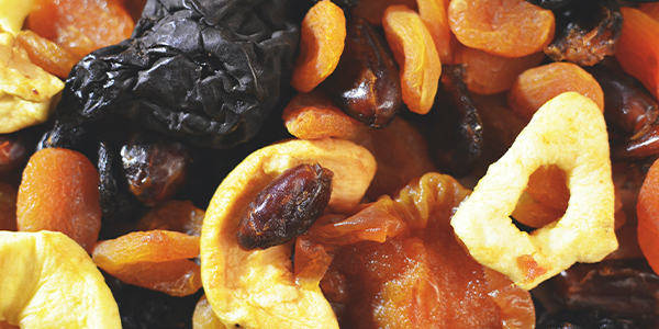 closeup of assorted dried fruits