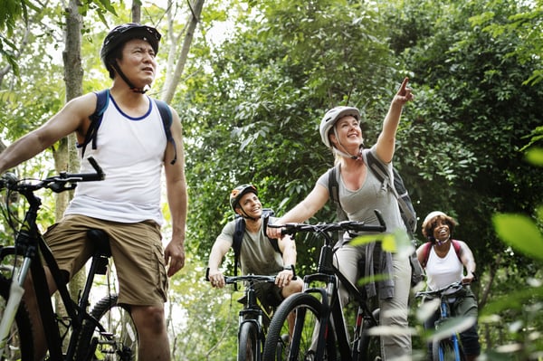 friends fitness biking health exercise_204161856