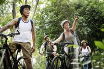 friends fitness biking health exercise_204161856