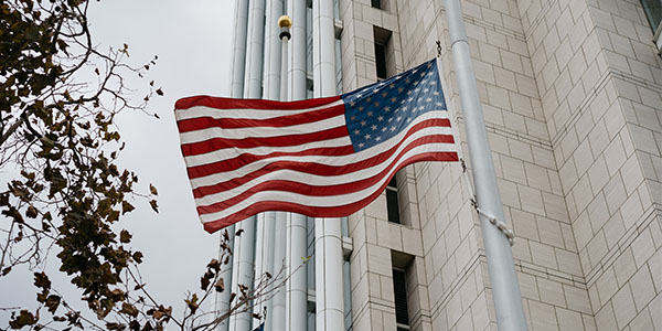 government building with flag