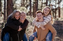 family picture of mother, father, daughter, and son