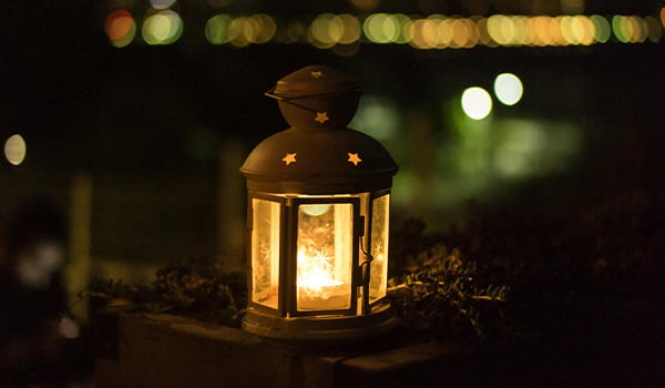 lantern in dark