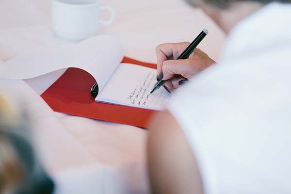 Woman writing a letter