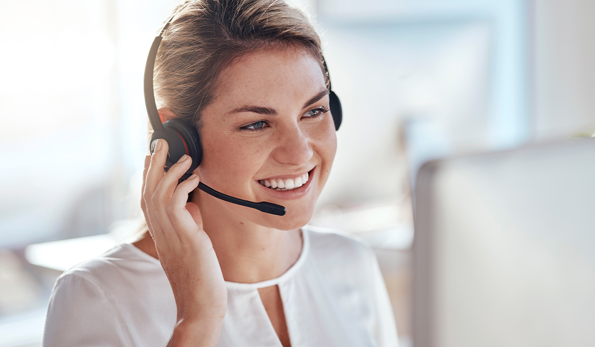 member services woman on headset