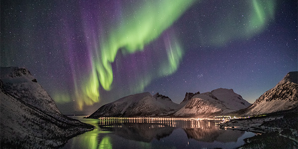 night sky with northern lights