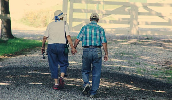 older couple walking