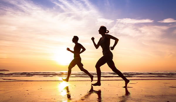 running on beach