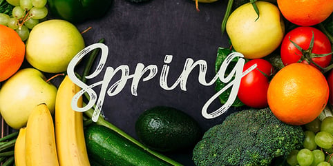 Spring fruits and vegetables