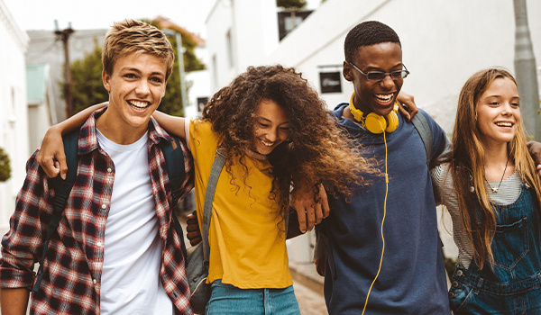 teenagers walking together