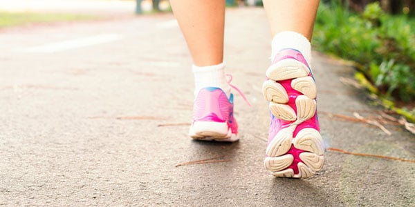 close up of feet walking