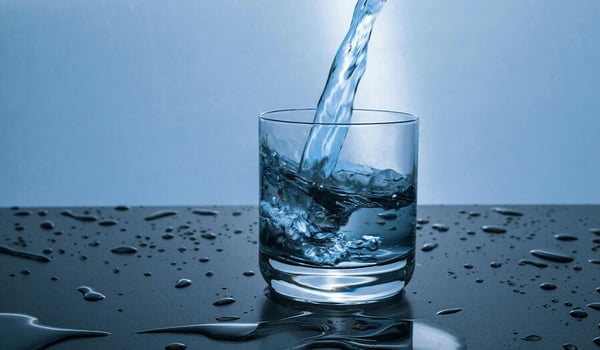 water pouring into a glass