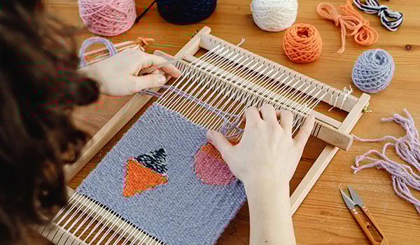 weaving on a loom