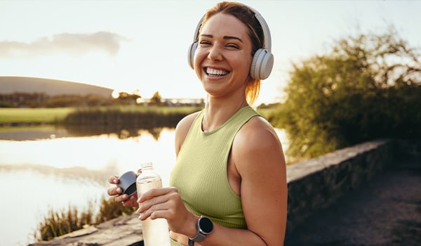 woman happy working out