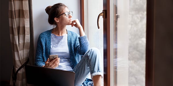 woman working from home