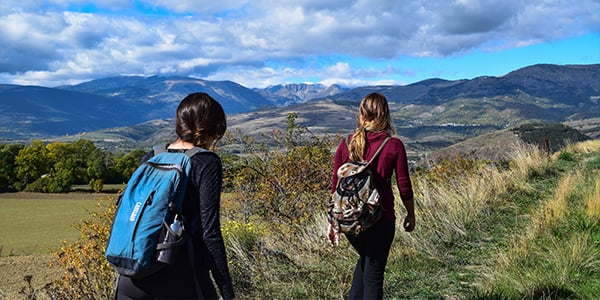 women hiking